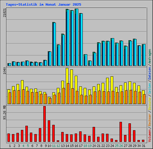 Tages-Statistik im Monat Januar 2025